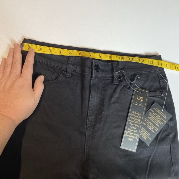 DG2 Diane Gilman Womens Jeans Black Classic Stretch Gemstone Leg Detail Sz 8 NWT - Picture 9 of 12